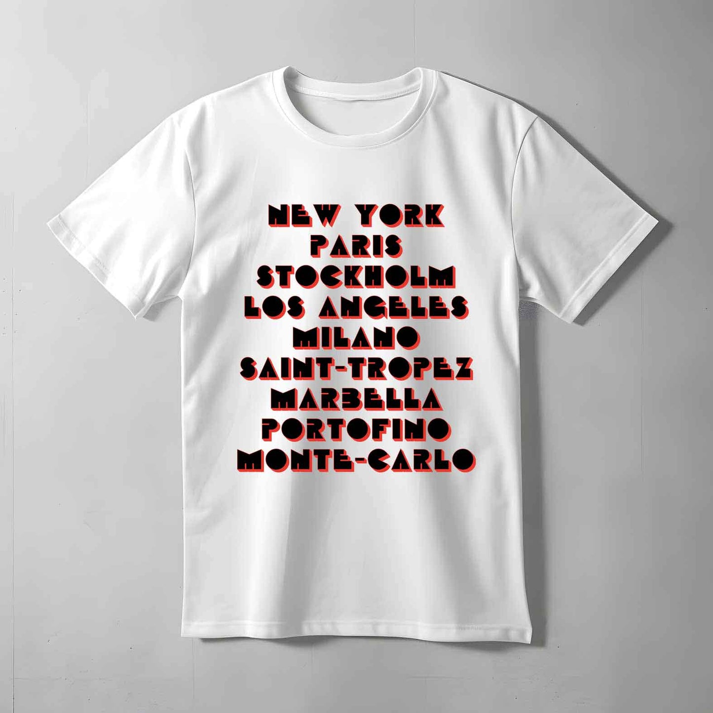Elegant Cities Text T-shirt