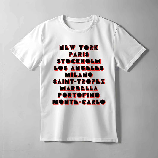 Elegant Cities Text T-shirt