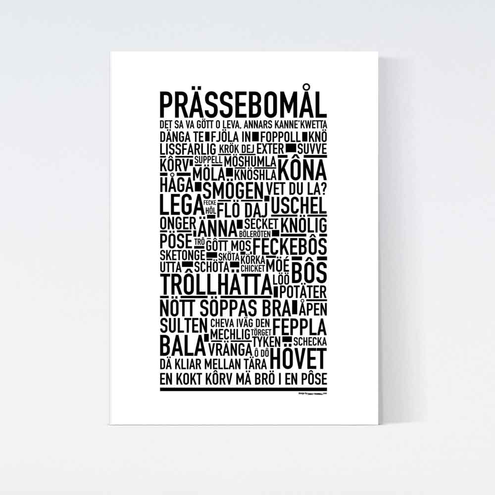 Prässebomål Dialekt Text Poster