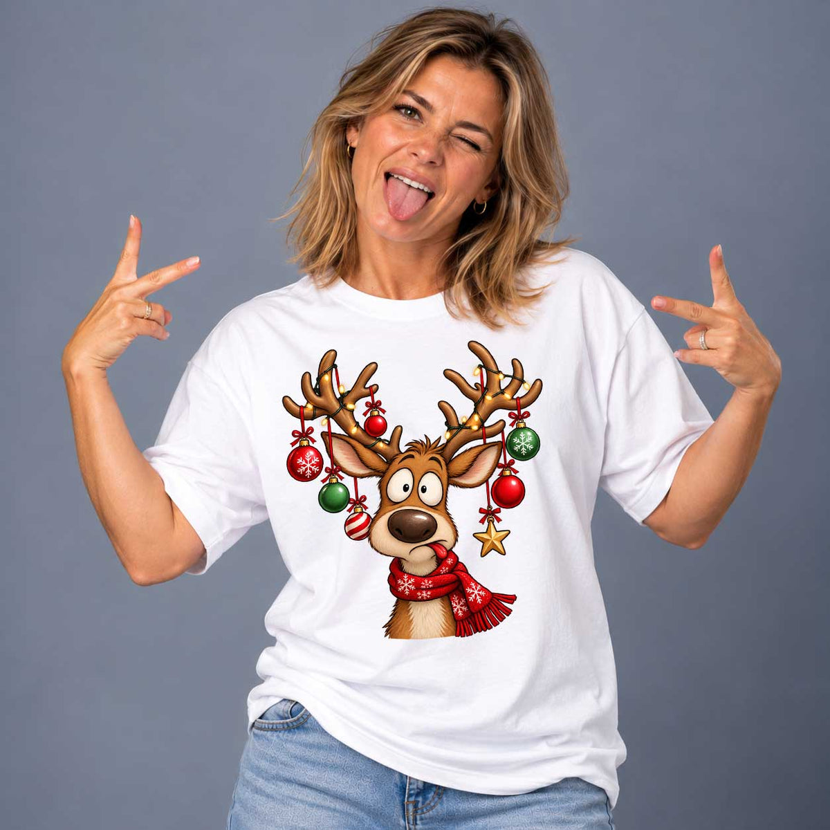 Julren Med Pyntade Horn T-shirt