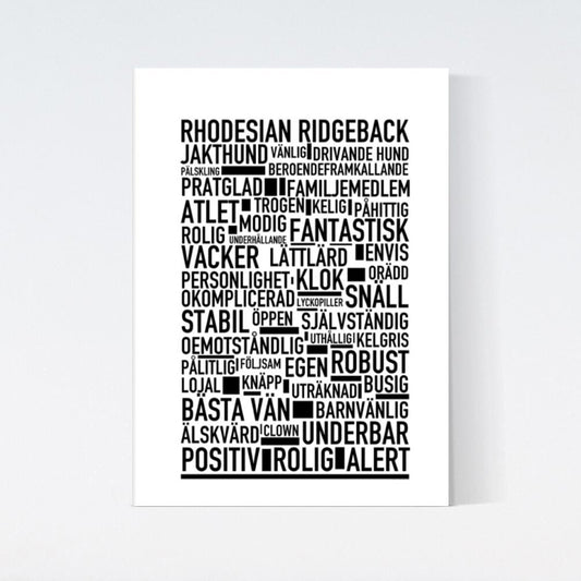 Rhodesian Ridgeback Text Poster