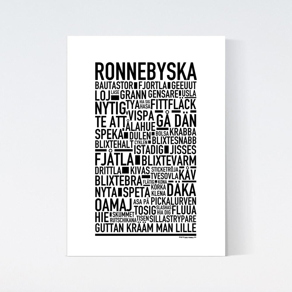 Ronnebyska Dialekt Text Poster