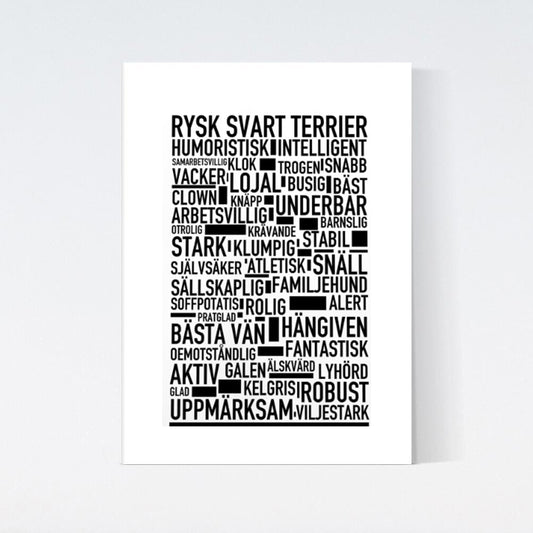 Rysk Svart Terrier Text Poster