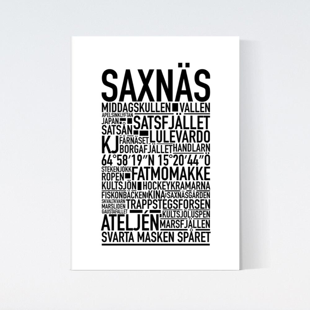 Saxnäs Text Poster