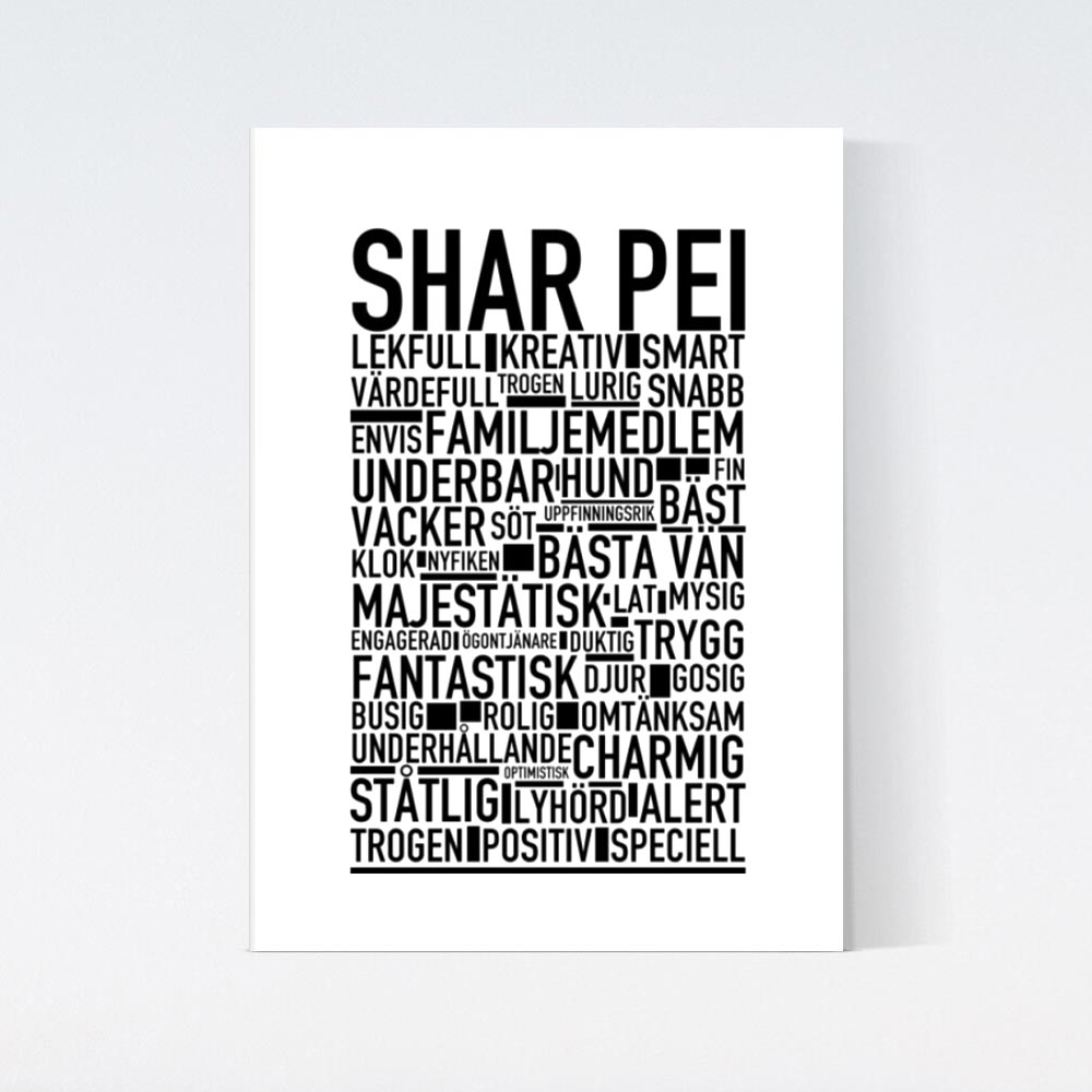 Shar Pei Text Poster