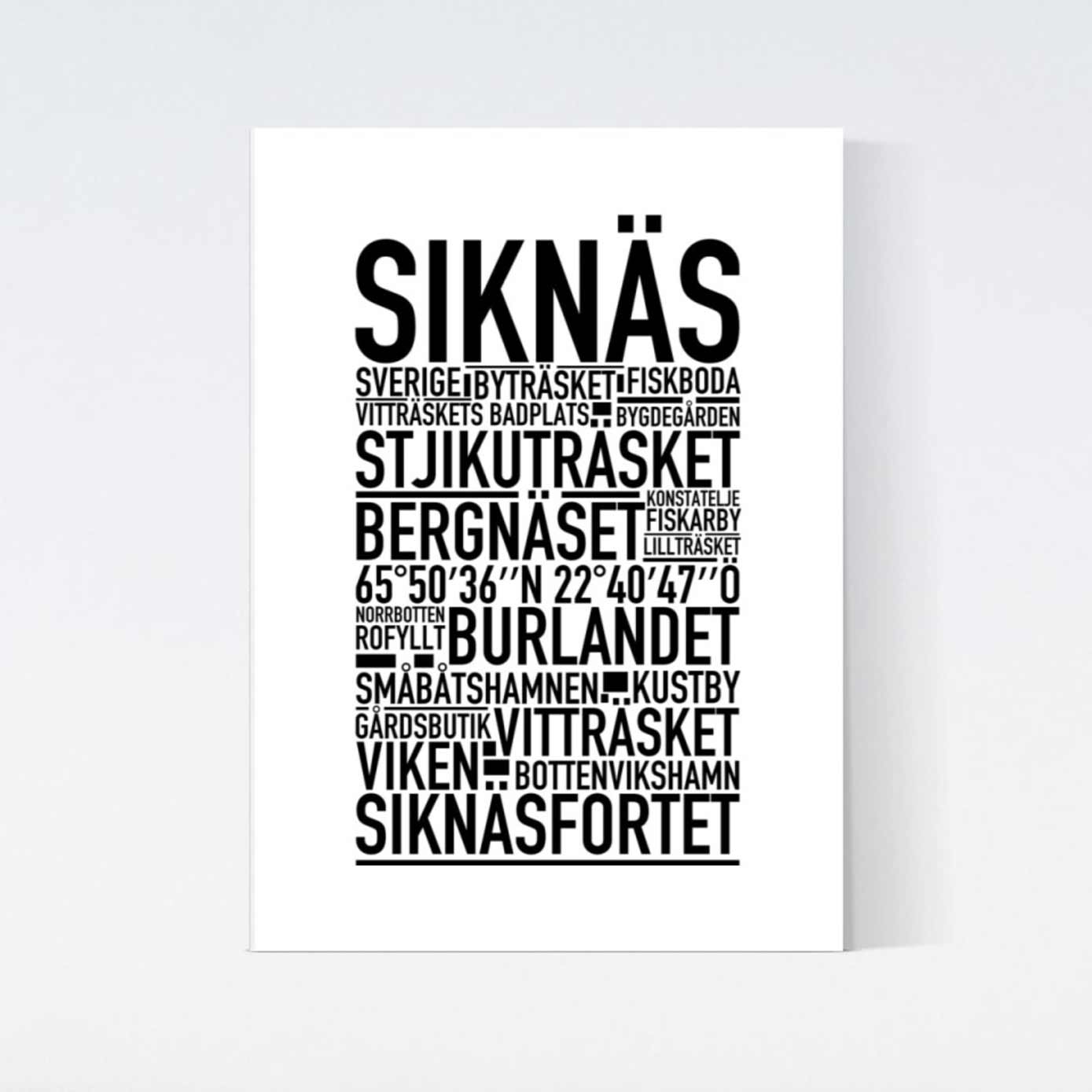 Siknäs Text Poster