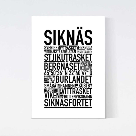 Siknäs Text Poster