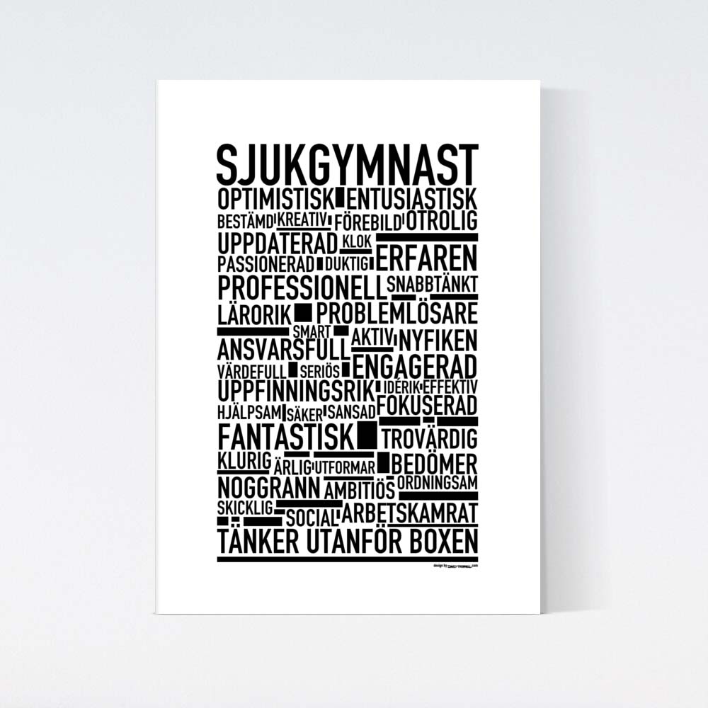 Sjukgymnast Text Poster