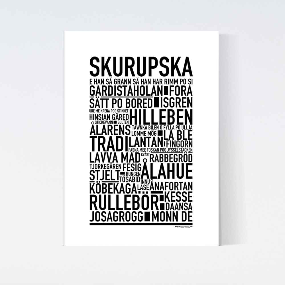Skurupska Dialekt Text Poster