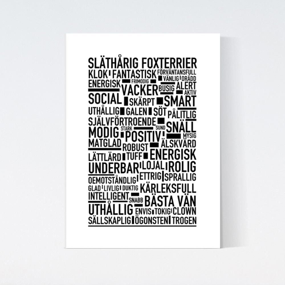 Släthårig Foxterrier Text Poster