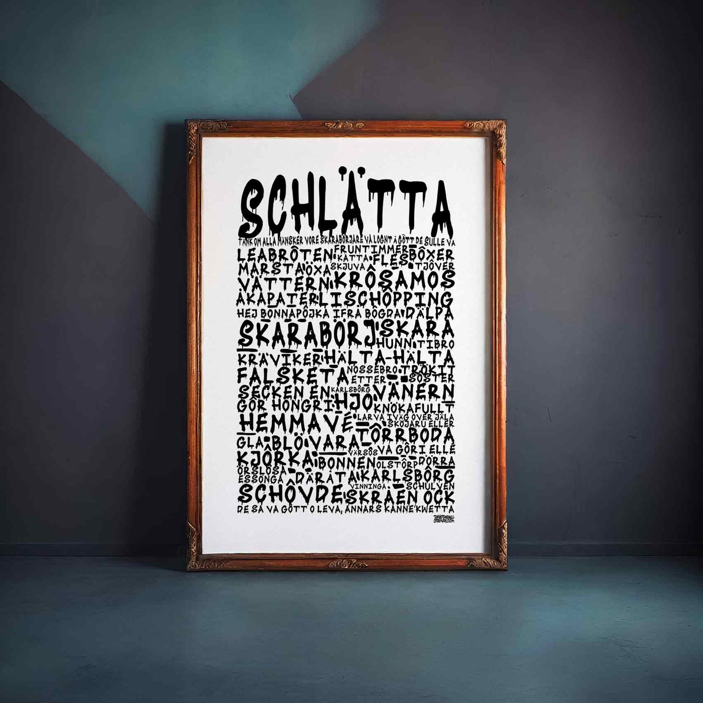 Schlätta Graffiti Dialekt Text Poster