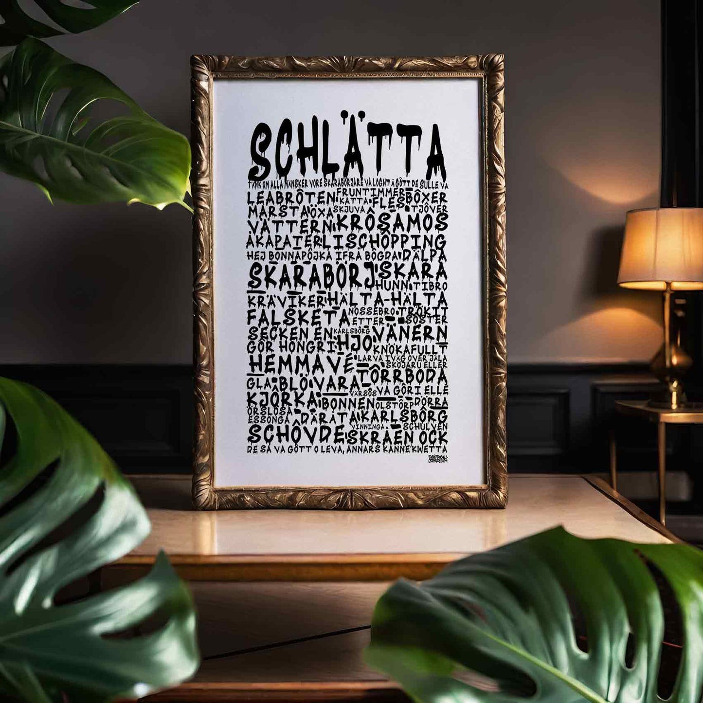 Schlätta Graffiti Dialekt Text Poster