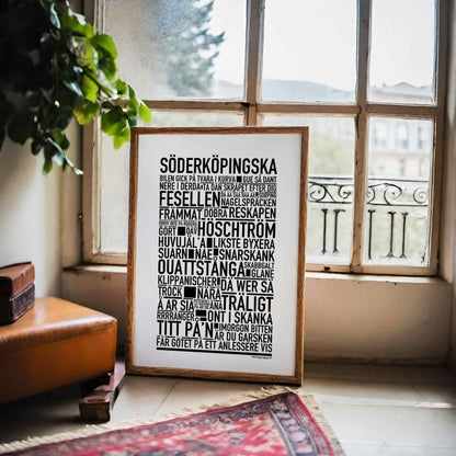 Söderköpingska Dialekt Text Poster