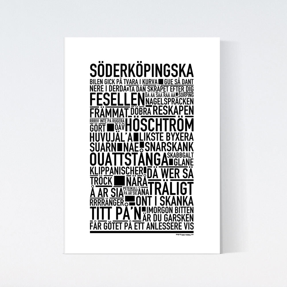 Söderköpingska Dialekt Text Poster