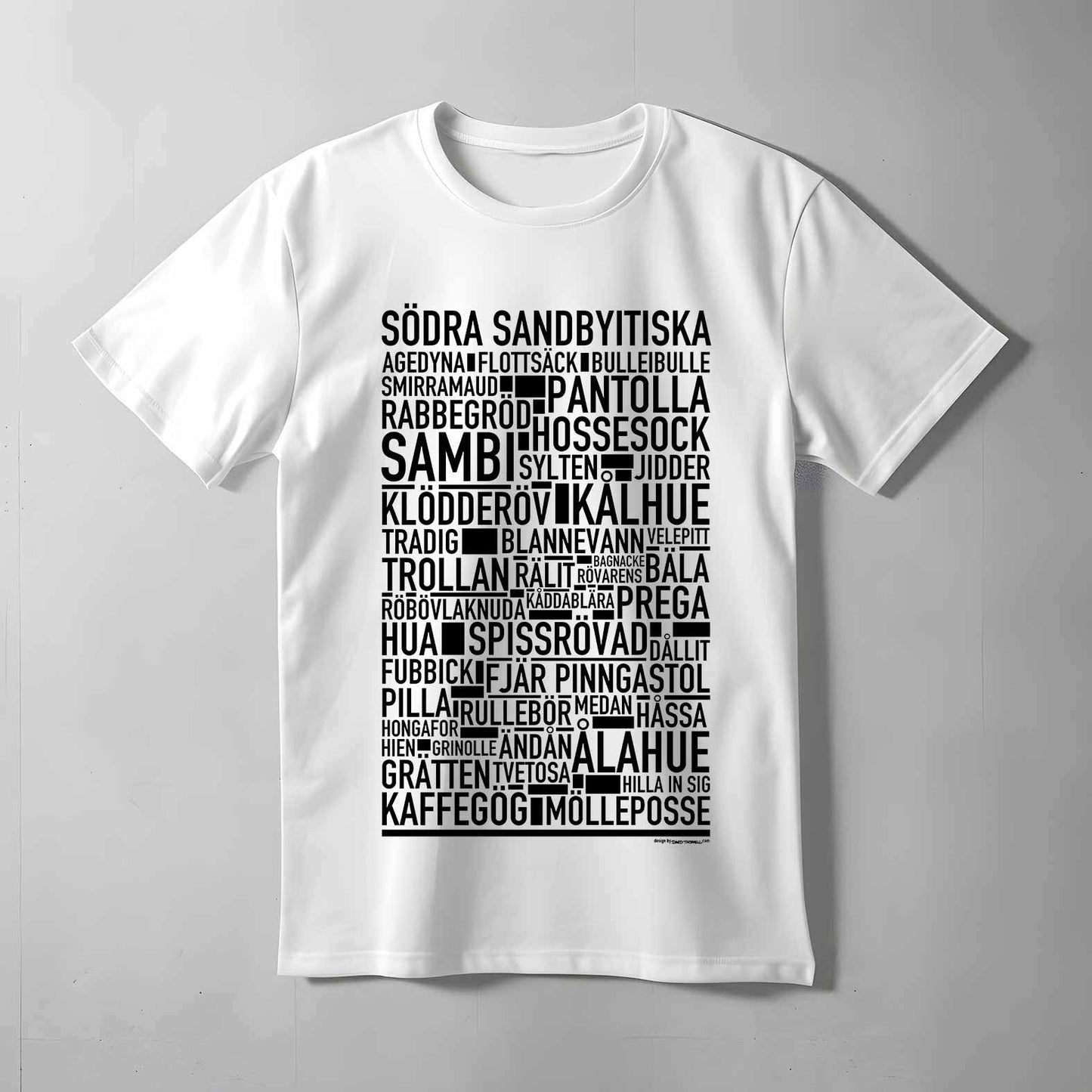 Södra Sandbyitiska Dialekt Text T-shirt