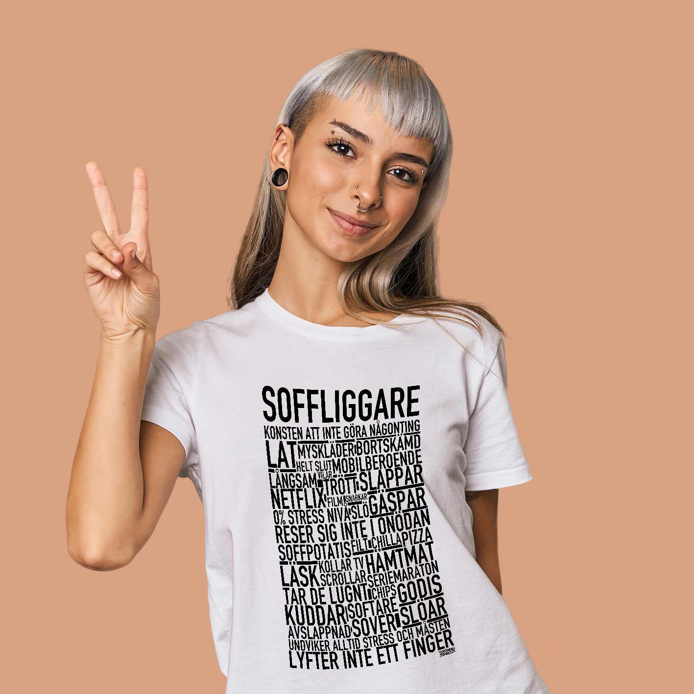 Soffliggare Text T-shirt
