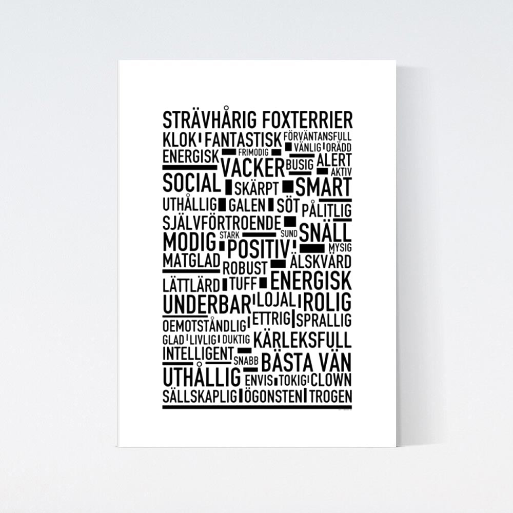 Strävhårig Foxterrier Text Poster