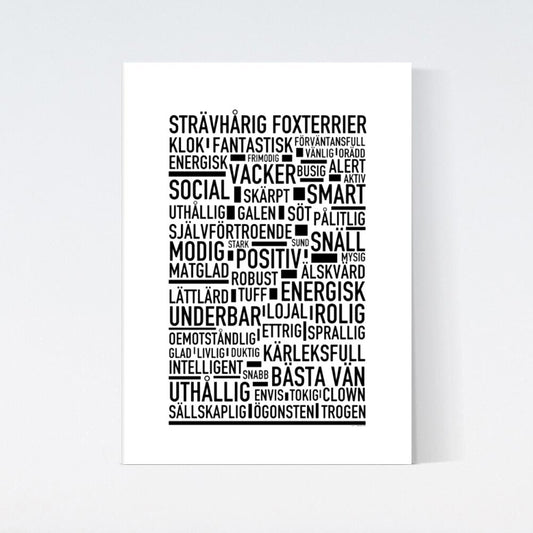 Strävhårig Foxterrier Text Poster