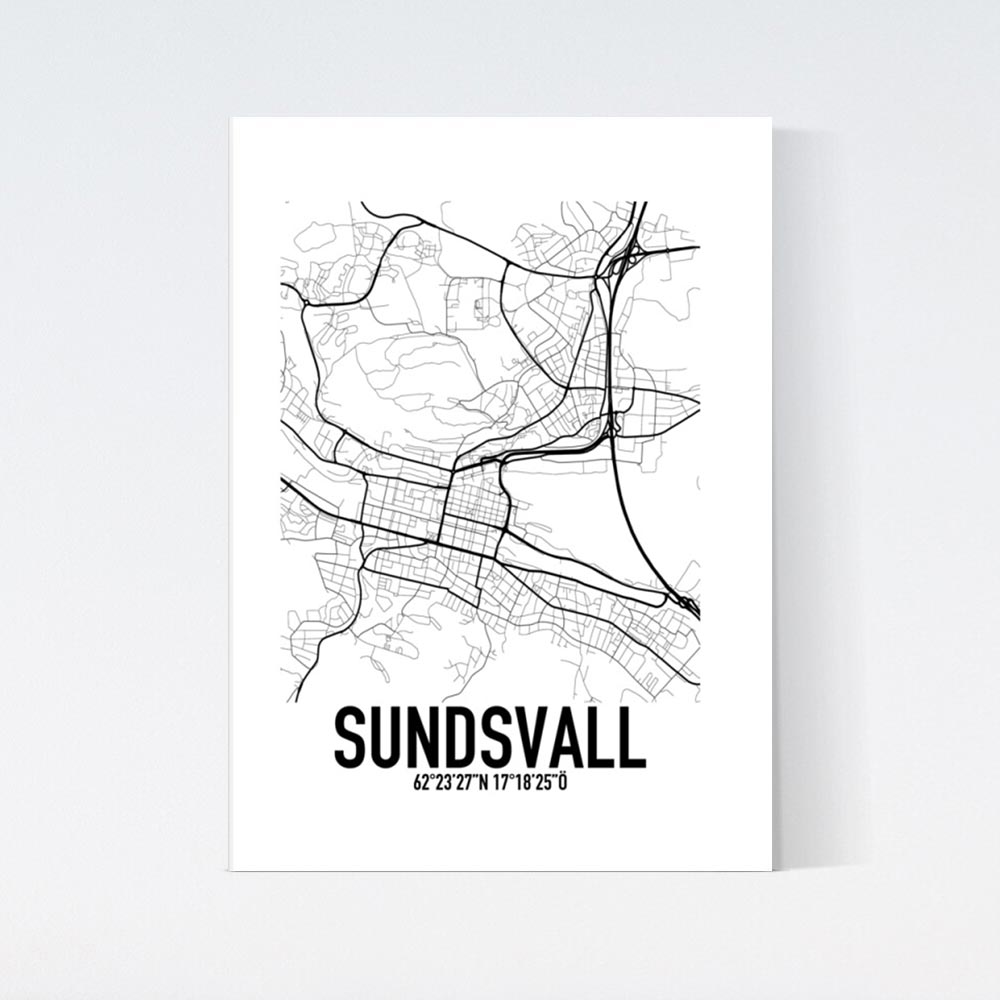 Sundsvall Karta Poster