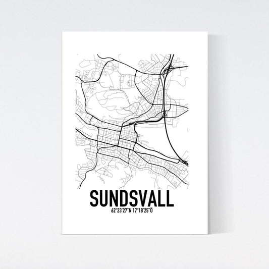 Sundsvall Karta Poster