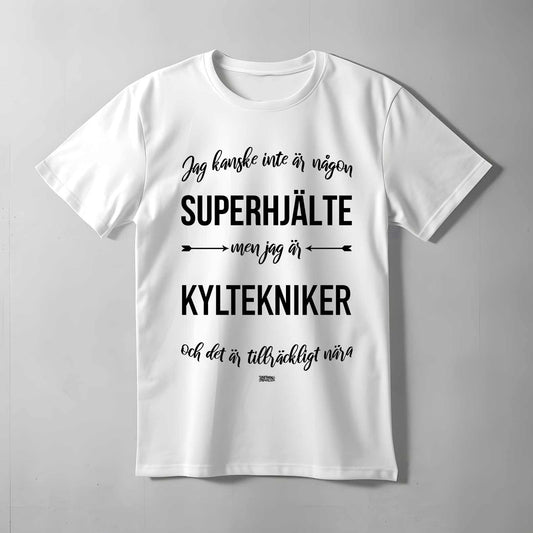 Superhjälte Kyltekniker Text T-shirt