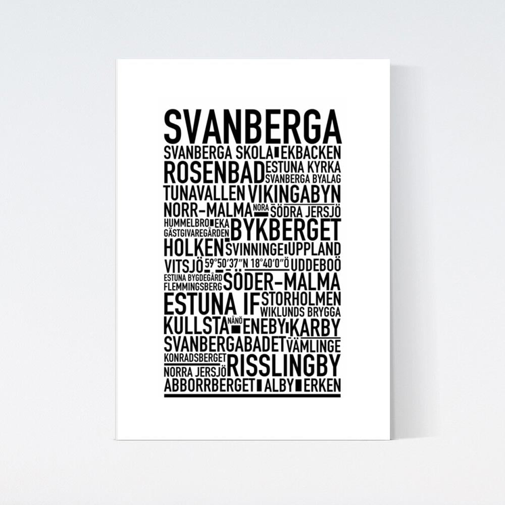 Svanberga Text Poster