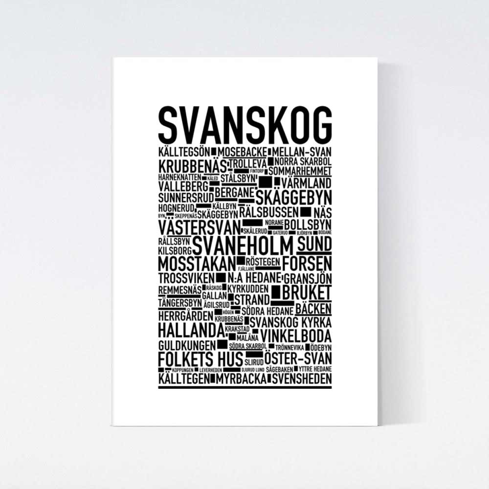 Svanskog Text Poster
