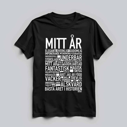 Ditt Födelseår Text T-shirt