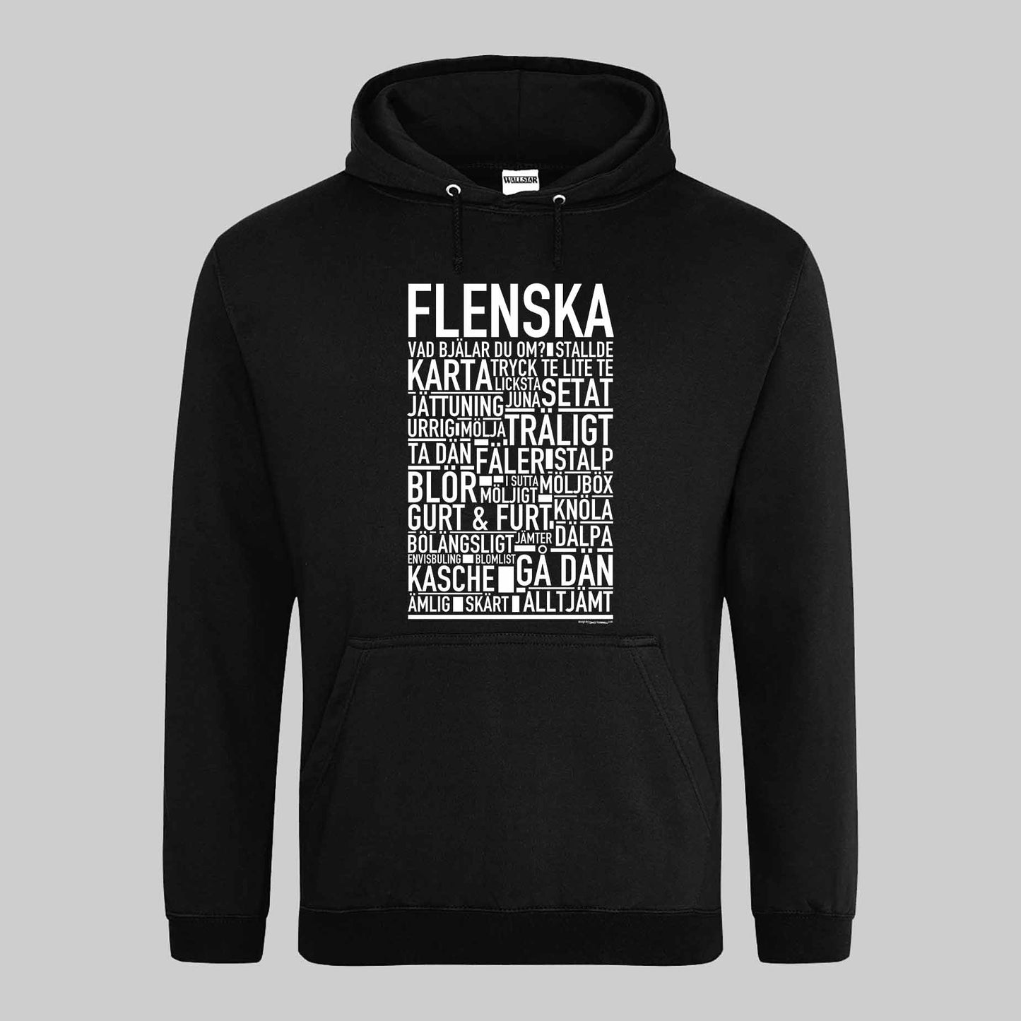 Flenska Dialekt Text Hoodie