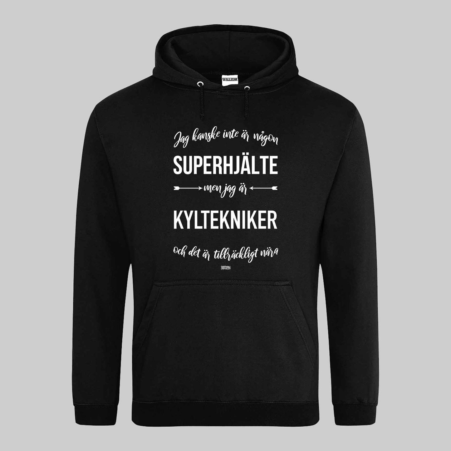 Superhjälte Kyltekniker Text Hoodie
