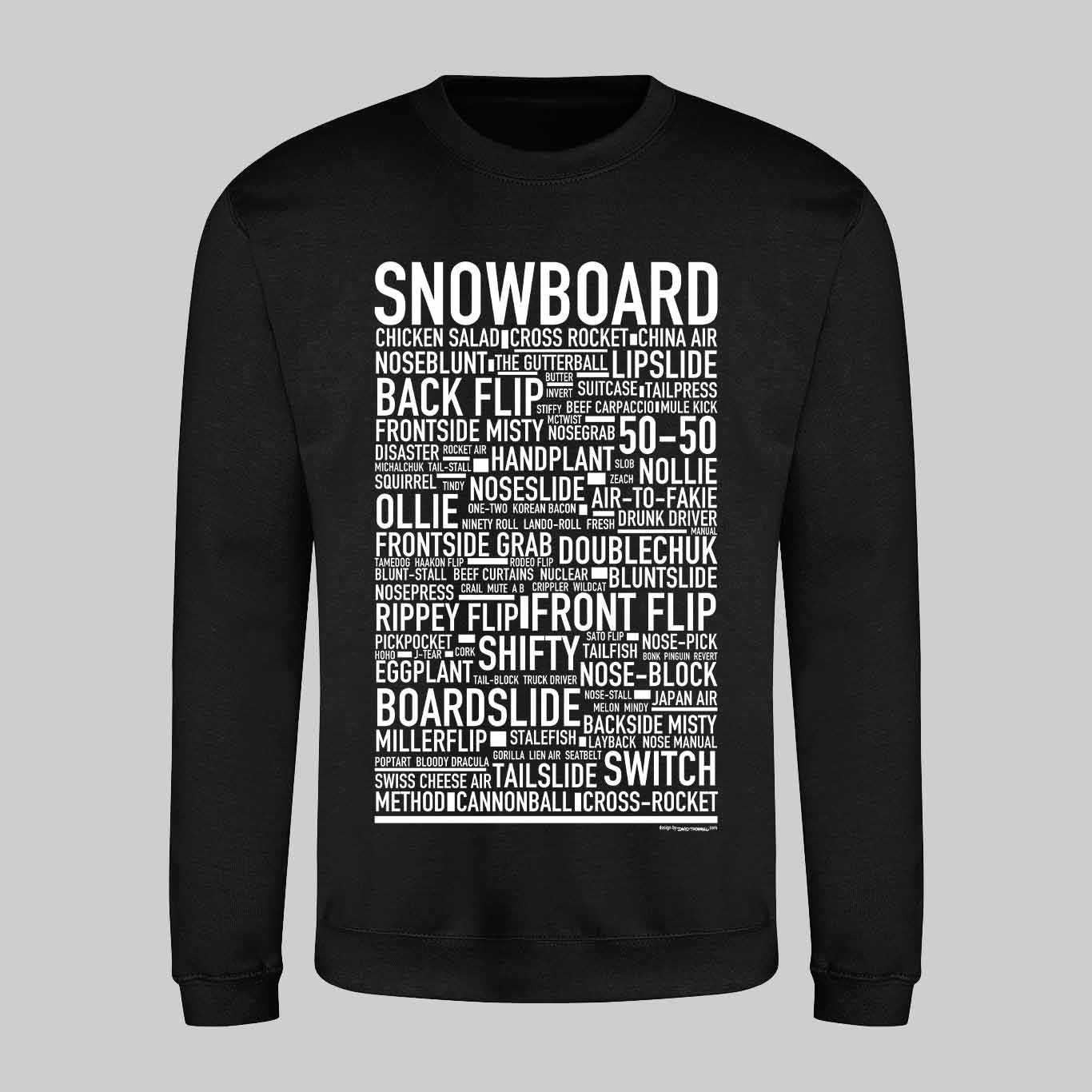Snowboard Text Sweatshirt
