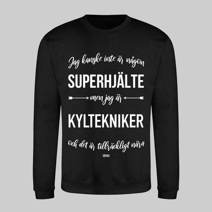 Superhjälte Kyltekniker Text Sweatshirt