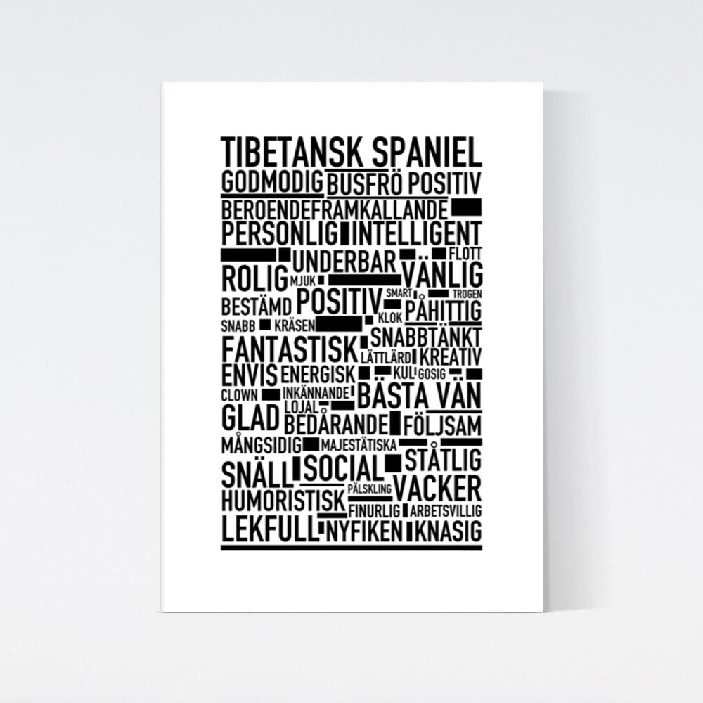 Tibetansk Spaniel Text Poster