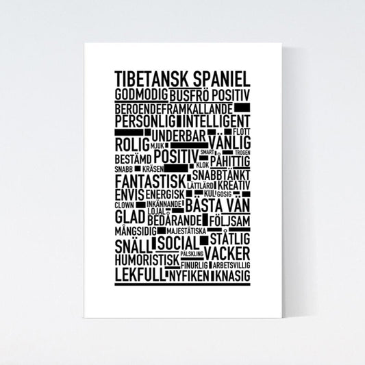 Tibetansk Spaniel Text Poster