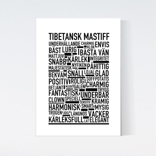 Tibetansk Mastiff Text Poster