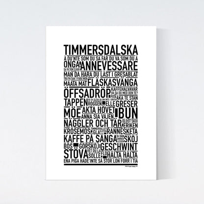 Timmersdalska Dialekt Text Poster