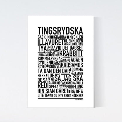 Tingsrydska Dialekt Text Poster