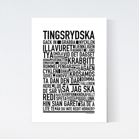 Tingsrydska Dialekt Text Poster