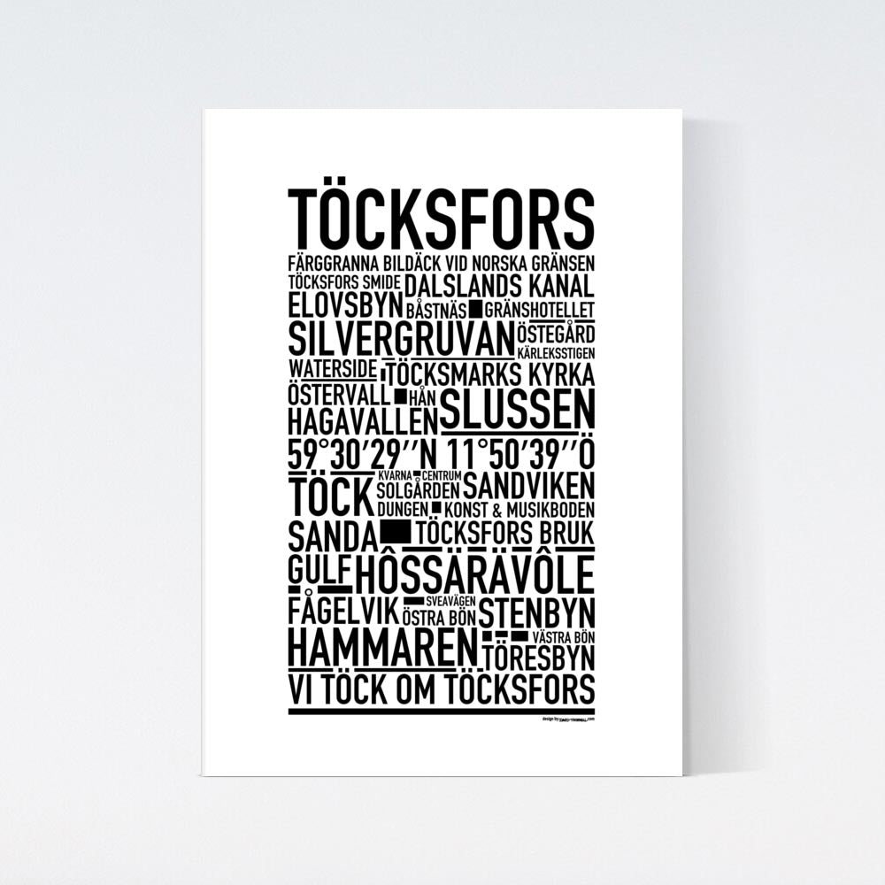 Töcksfors Text Poster