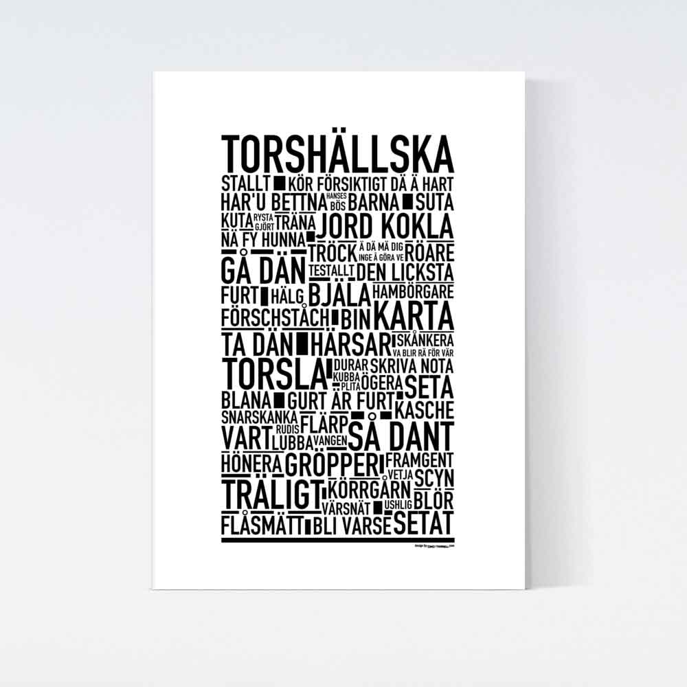 Torshällska Dialekt Text Poster
