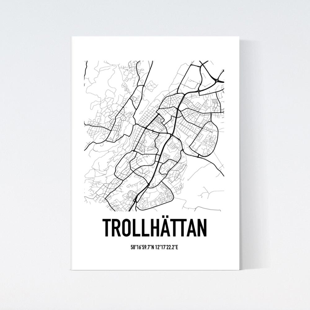 Trollhättan Karta Poster