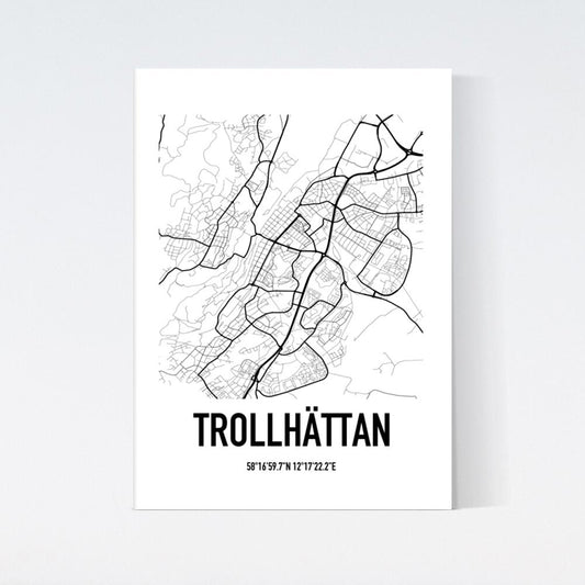 Trollhättan Karta Poster