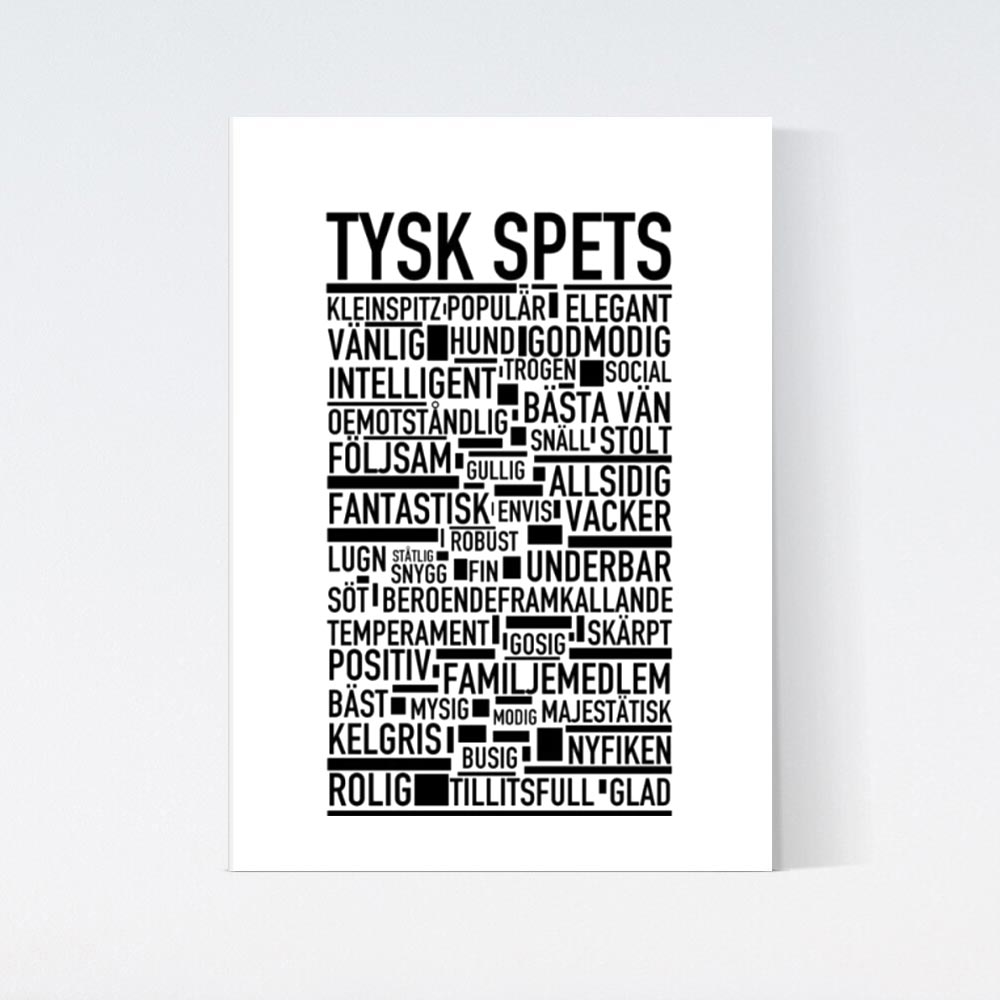 Tysk Spets Kleinspitz Text Poster