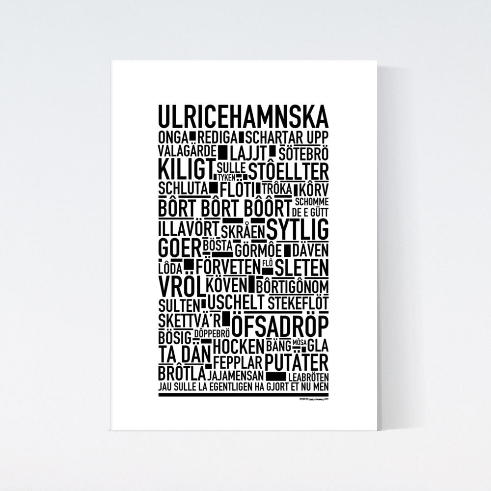 Ulricehamnska Dialekt Text Poster