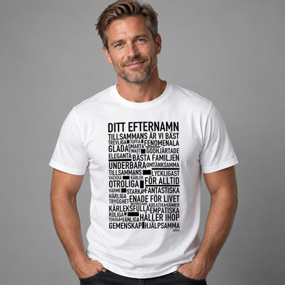 Valfritt Efternamn Text T-shirt