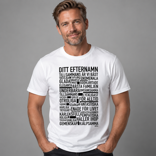 Valfritt Efternamn Text T-shirt