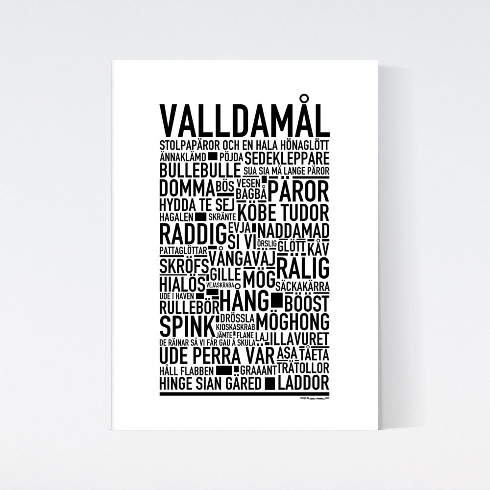 Valldamål Dialekt Text Poster