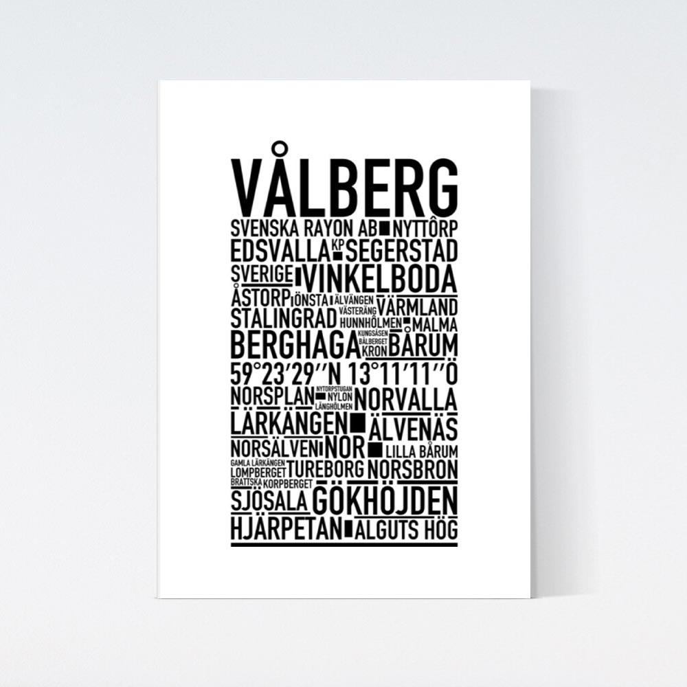 Vålberg Text Poster