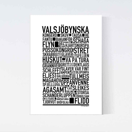 Valsjöbynska Dialekt Text Poster