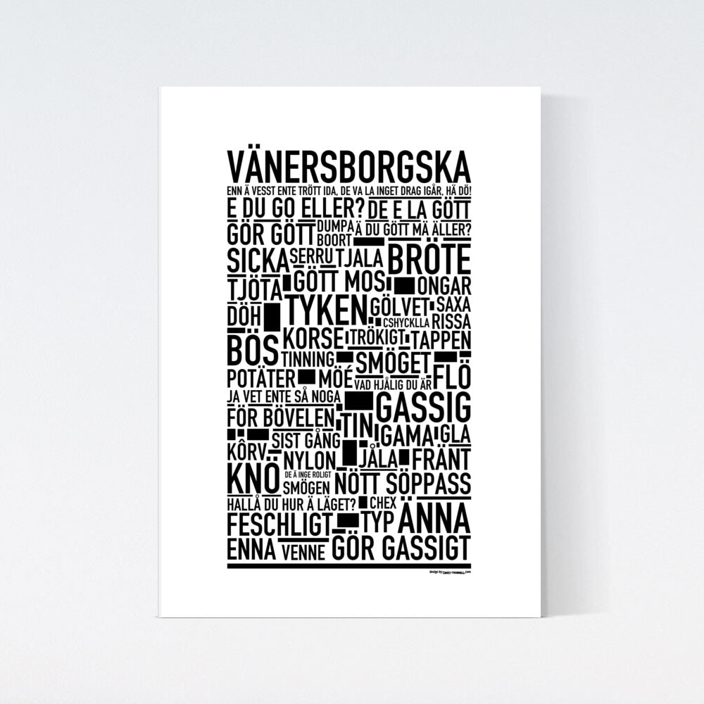 Vänersborgska Dialekt Text Poster